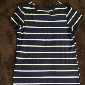 Jude Connally - Women's sheath blue and white striped dress - size M